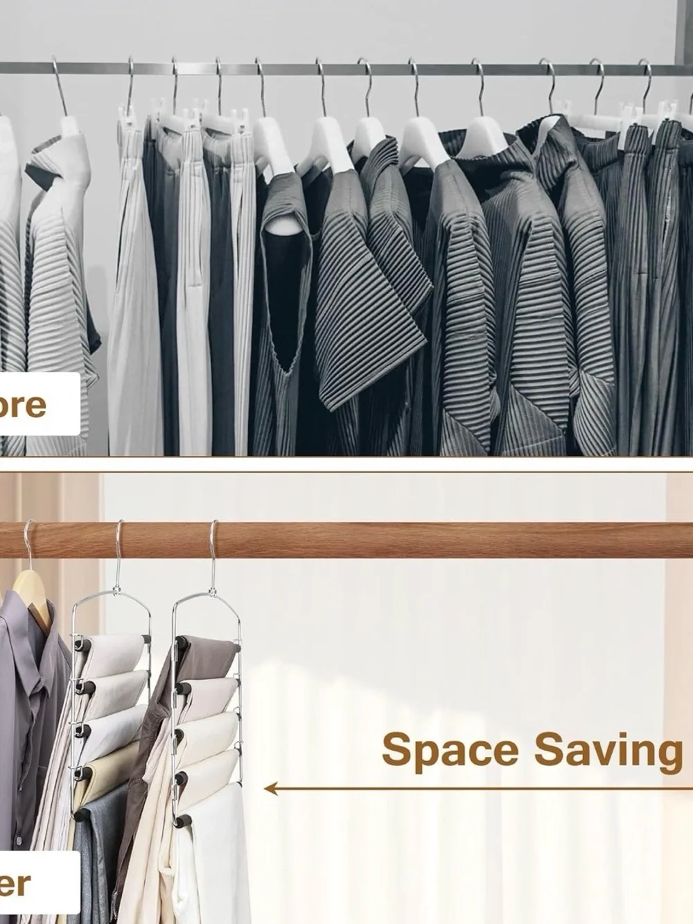 3 Multi-Tier Black & Chrome Hangers